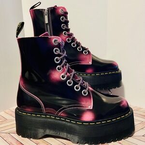 Dr. Martens Pink and Black Combat Boots